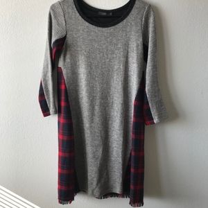 THML Gray and Plaid dress size xs